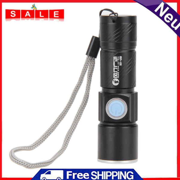 800LM LED Zoomable Waterproof USB Rechargeable Flashlight Outdoor, Hiking,