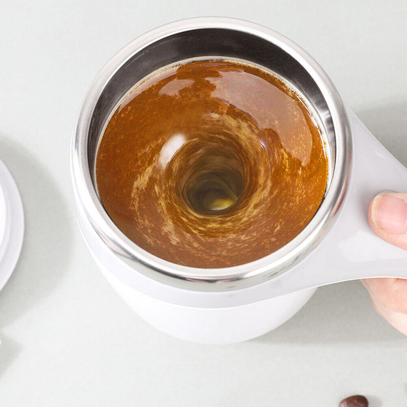 380ml Automatic Stirring Magnetic Mug Stainless Steel Coffee Electric Lazy Cups