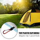Windproof Outdoor Hiking Camp Tent Awning Fixing Clamp Grip with Carabiner Hook