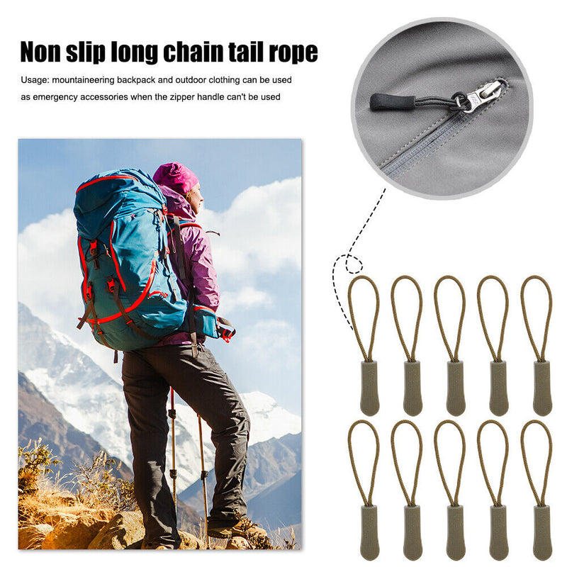 10pcs Zipper Anti Brief Sweater End Rope Cord Replacement for Sewing Clothes Bag