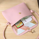 Leather Shoulder Messenger Bags Women Solid Color Deer Pendant Crossbody Handbag