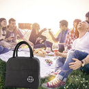 Portable Lunch Bag Thermal Insulated Lunch Box Cooler Handbag (A Black) Newly