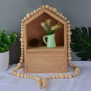 Wood Bead Garland Farmhouse Home Decor Rustic Country Holiday Christmas M7S0