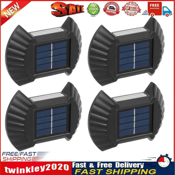 4pcs Solar Wall Lamp Outdoor Waterproof Balcony Fence Lights (Warm 8LED) Newly