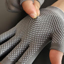 3 Fingers Cut Fishing Gloves Anti-Slip Sunscreen Angling Gloves (Gray)