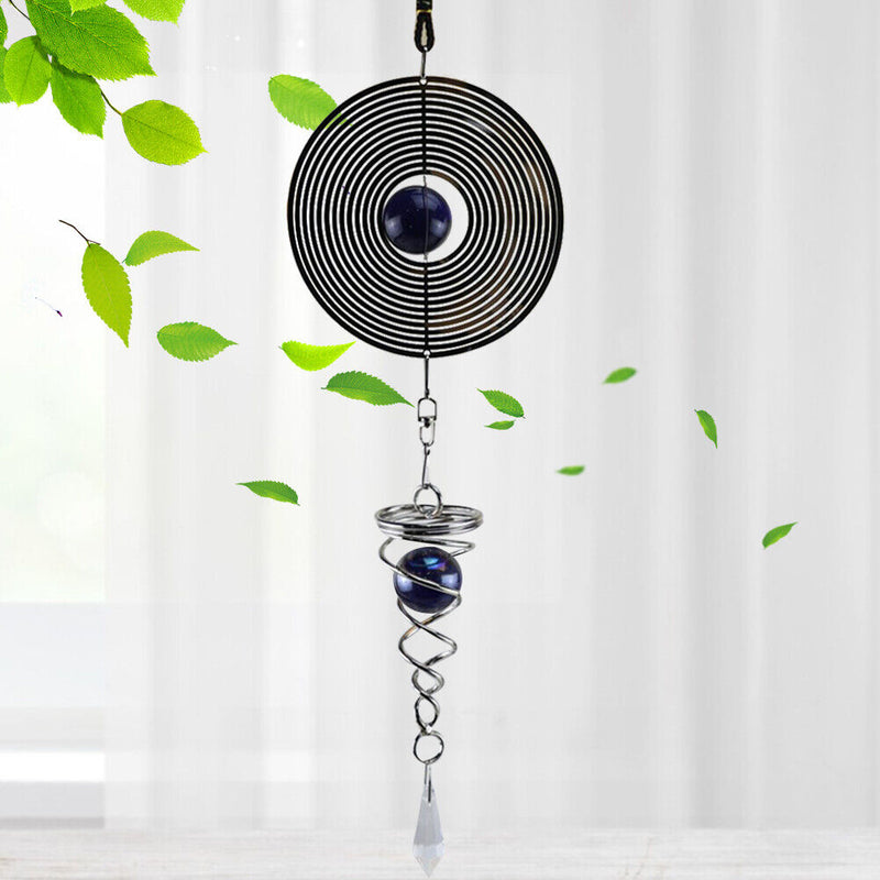 DIY Rotating Wind Chime Novelty Metal Hanging Sculpture Wind Chime Bell (B)