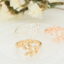 Opening Finger Wear Thimble Sewing Crochet Loop Leaves Shape Knitting Ring
