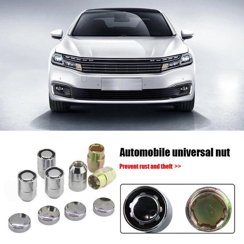 4pcs M12x1.5 Lug Nuts 12mmx1.25 Anti Theft Wheel Nuts + 2 Keys Universal Newly