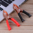 2Red+2Black 30A 72mm Copper Coated Car Battery Test Clips Alligator Clamps