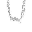 Steel Cool Letters Clavicle Chain Necklace Fashion Necklace Personality Fashion