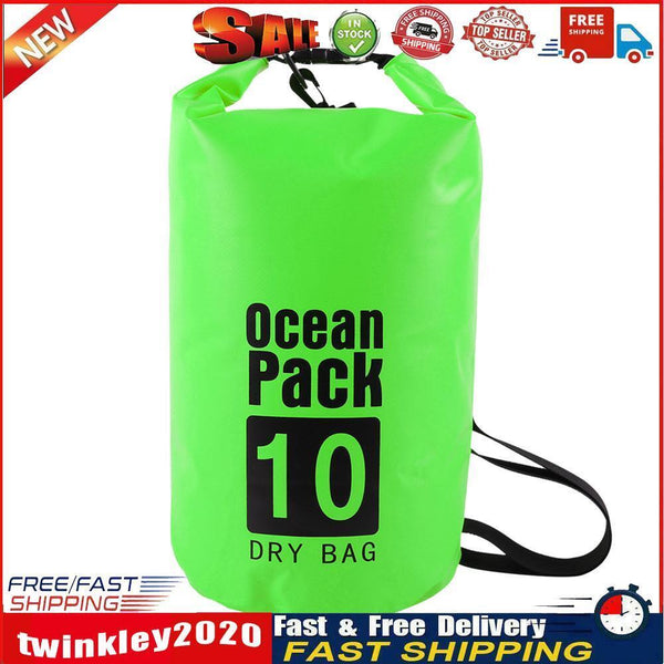 Waterproof Dry Bag Pack Sack Swimming Kayaking River Trekking (10L Green) Newly