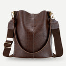 Retro Crocodile PU Leather Women Shoulder Bags Solid Messenger Bucket Handbags