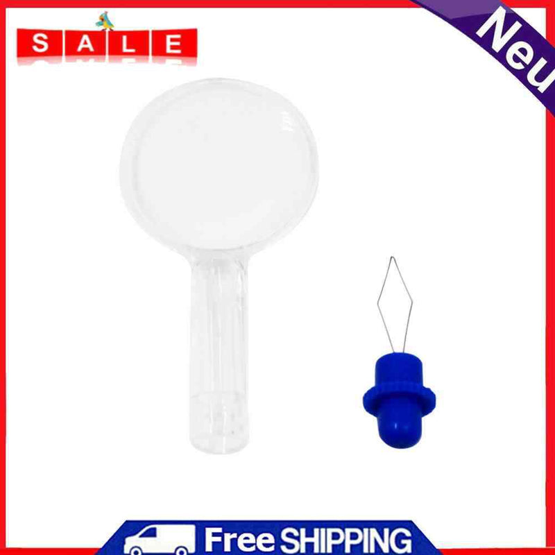 Needle Threader with Magnifying Glass for Elderly Sewing Needle DIY Guide Tools