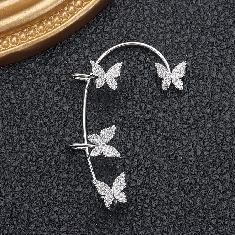 Women Men Jewelry Ear Wrap Rhinestones Ear Cuff Tragus Earrings Non Piercing