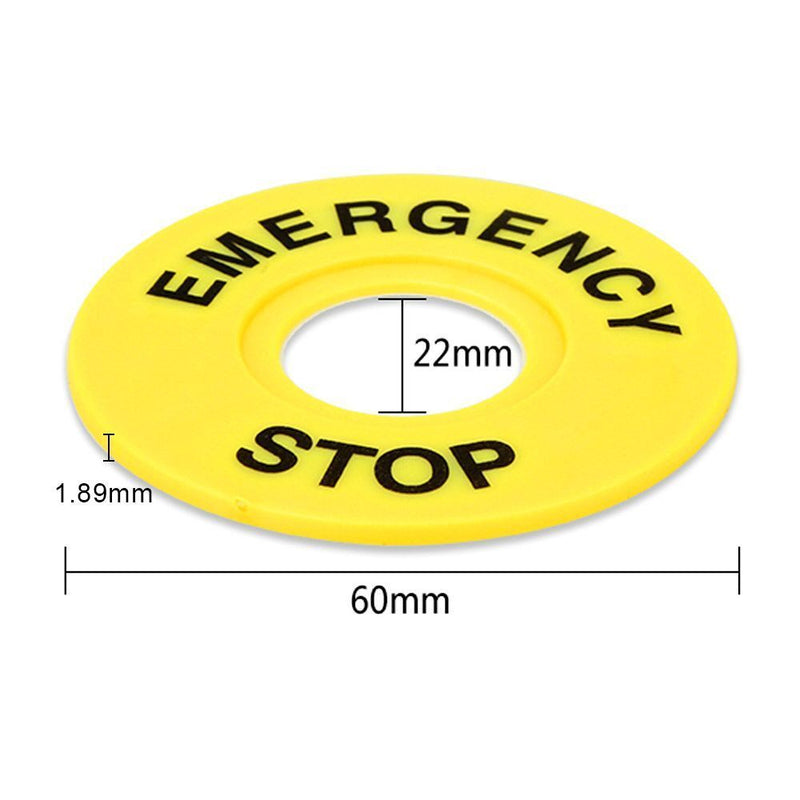 Switch Accessory Label 22mm Label Emergency Stop Sign Warning Circle Mark