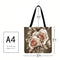 Motingdi Women's Floral Shopping Bag Large Capacity 40x40cm