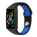 Watch Strap for HUAWEI HONOR Band 6 TPU Bracelet Wristband (Black Blue) Newly