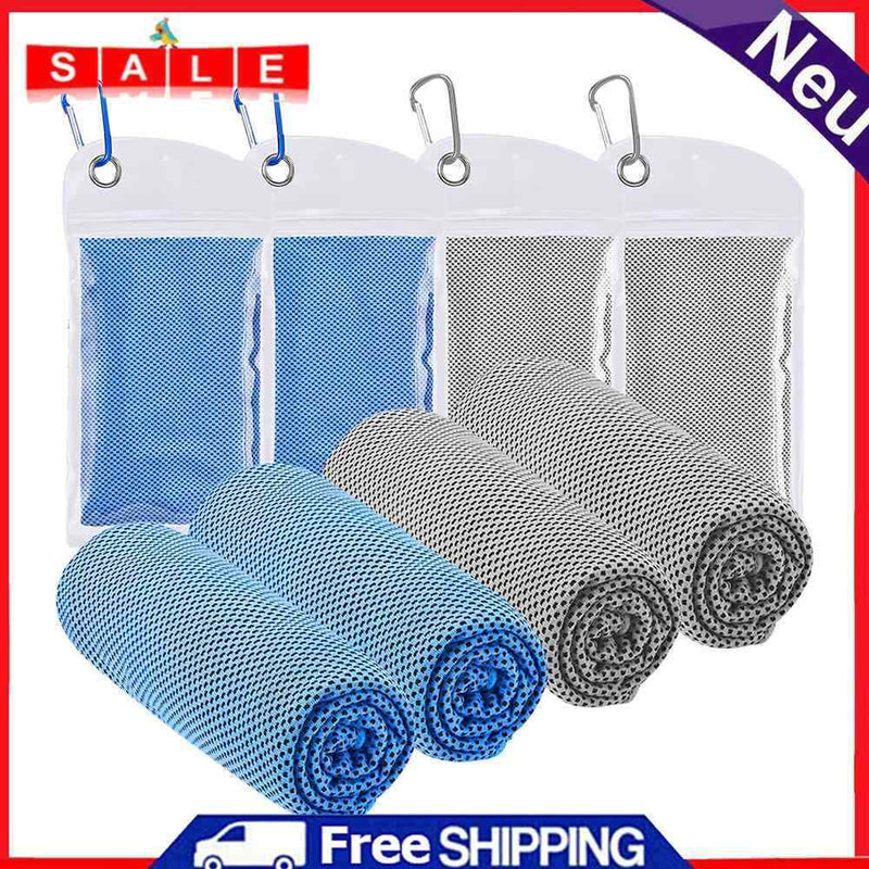 4pcs Yoga Sport Cold Cooling Towel Running Football Microfiber Summer Ice Towels