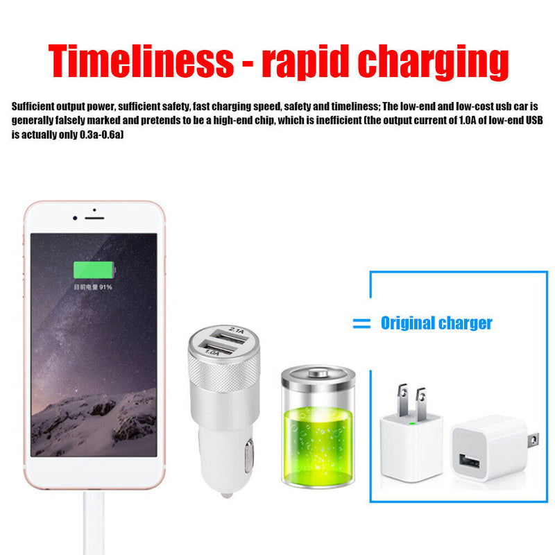 2.1A Car Chargers 2 Ports Fast Charging Auto Mobile Phone Charging Adapter Newly