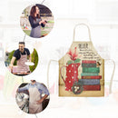Kitchen Linen Apron Books Print Home Restaurant Cooking Baking Cleaning Bib