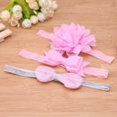 3pcs Baby Girls Elastic Bowknot Flower Headband Headwear Hair Band(Purple)