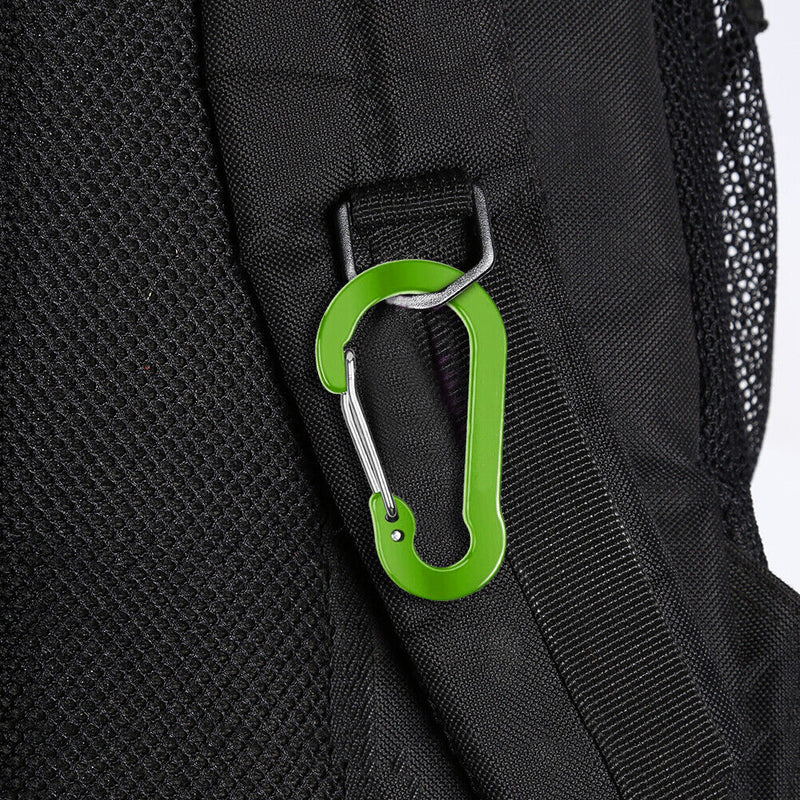 #A 6pcs Outdoor Camping Carabiner Clips Hiking Mountaineering Buckle Gadgets