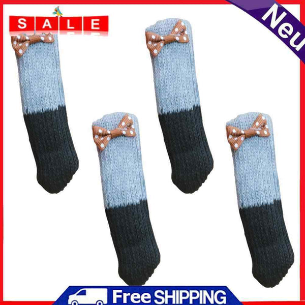 40pcs Cute Table Chair Leg Cover Foot Sock Floor Protectors (Gray + Black)