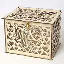 Wood Wedding Card Box DIY Mr Mrs Hollow Love Pattern Wedding Party Supplies