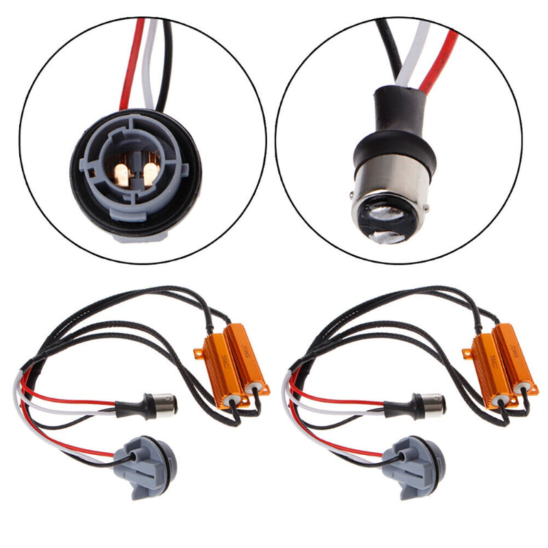 2pcs 50W LED Automobile Brake Turn Signal Light Load Resistor Fix Error Flash