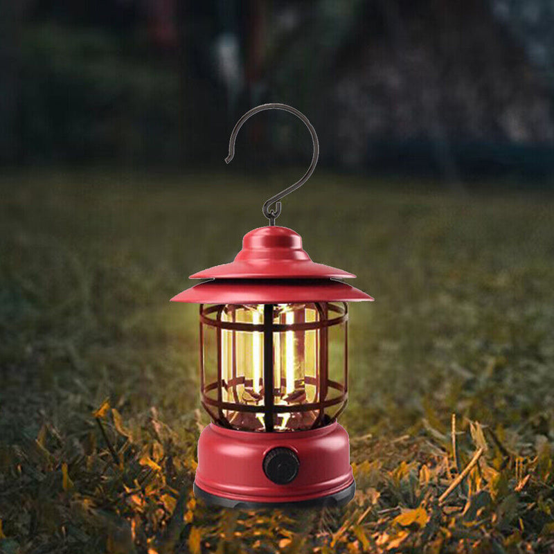 #A Retro LED Hanging Camping Lights Hiking Tent Lanterns Atmosphere Decoration L