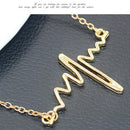 Ladies Wave Love Heart Pendant Clavicle Chain Women Necklace Alloy Jewelry Gi