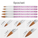 Manicure Nail Painting Pen Carving Brushes Nail Art Brush Crystal Handle