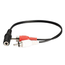 3.5mm Y Adapter Audio Cable Stereo Female Mini Jack to 2 RCA Male Adapter Newly
