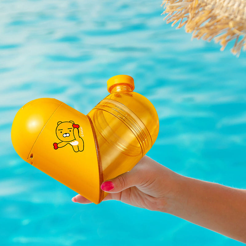 Water Bottle - Love Heart Storage Rotatable Water Bottle for Sport (Yellow)