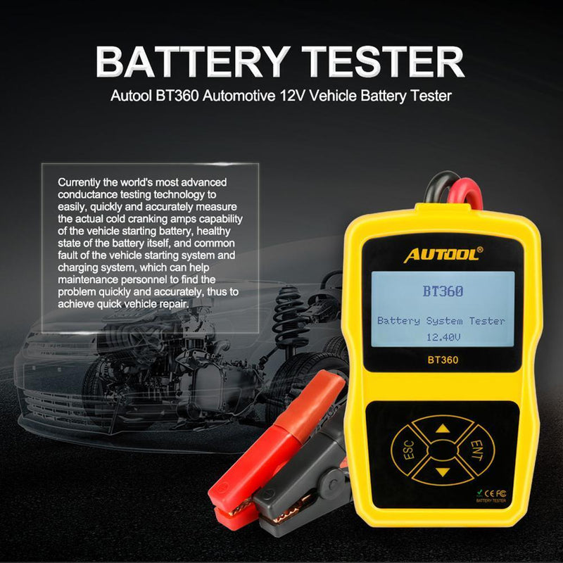 AUTOOL BT-360 DC 12V Vehicle Battery System Tester Car Charging Analyzer