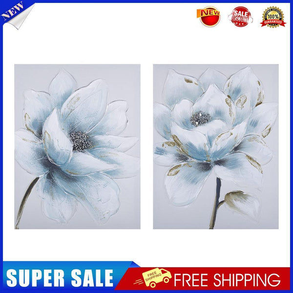 2 Panels Golden Leaf Lotus Oil Paint By Numbers Kits DIY Wall Art Picture