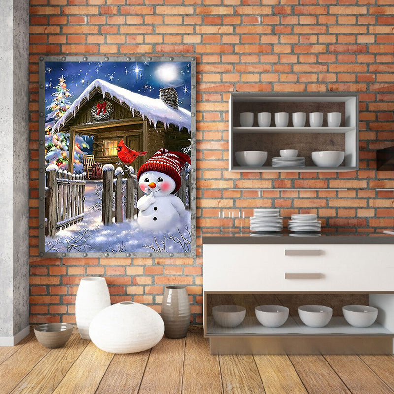 5D DIY Diamond Painting Christmas Snowman Kits Full Round Drill Wall Decor