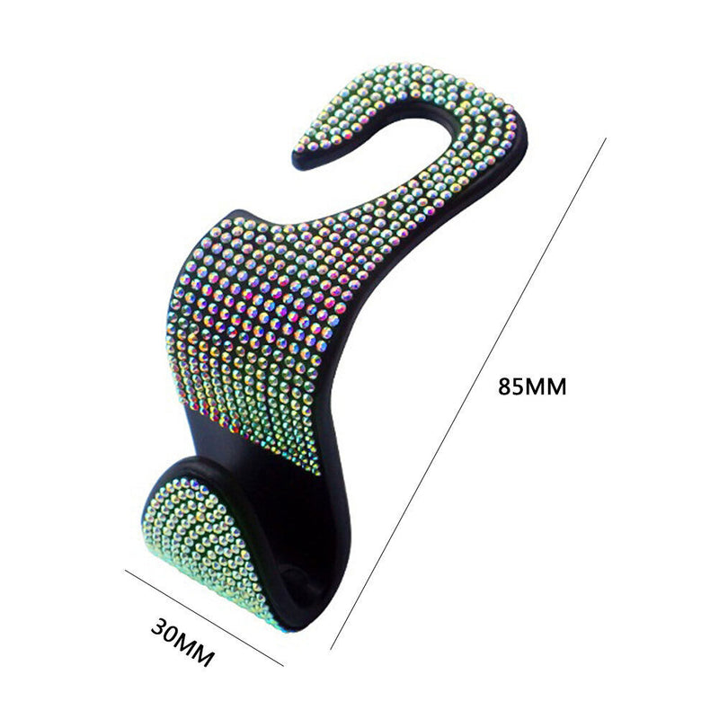 Car Back Seat Hook Bling Rhinestones Crystal Handbag Auto Headrest Hanger H