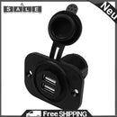 Waterproof Dual USB Charger Power Socket for 12V Car Auto Boat Motorcycle ATV