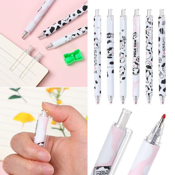 Writing Pen I love Milk 0.5mm Office School Cows Pattern Stationery Gel Pen