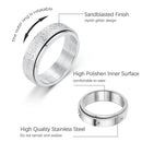 Stainless Steel Anti Anxiety Rings 8pcs Stress Relief Band Ring (8)
