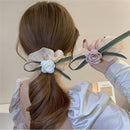 Braiding Tool Organza Camellia Elastic Hair Rope Hair Band Hair Ring Headwear