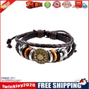 Unisex Retro Handmade Totem PU Leather Ornament Bracelet Gift for Lovers(2)