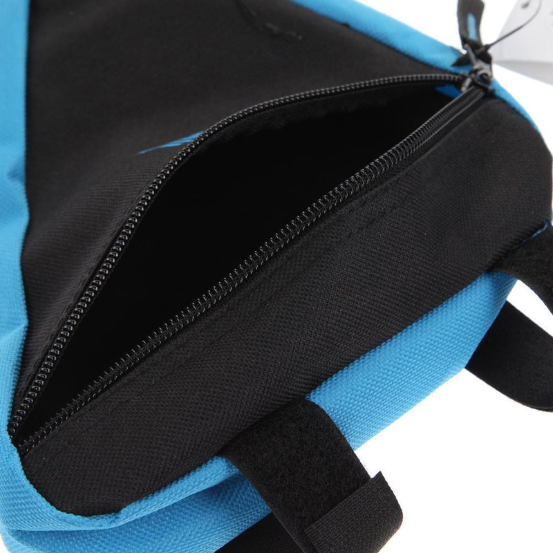 Triangle Cycling Front Tube Frame Pouch Bag Holder Saddle(Black+BLue)