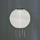 Solar Nylon Lantern Lamp Waterproof Hanging Light Festival Decor (White) Newly
