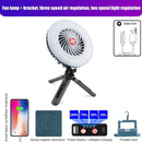 2 in 1 LED Tent Fan Rechargeable Lamp USB Charging Fan Light Without Stand