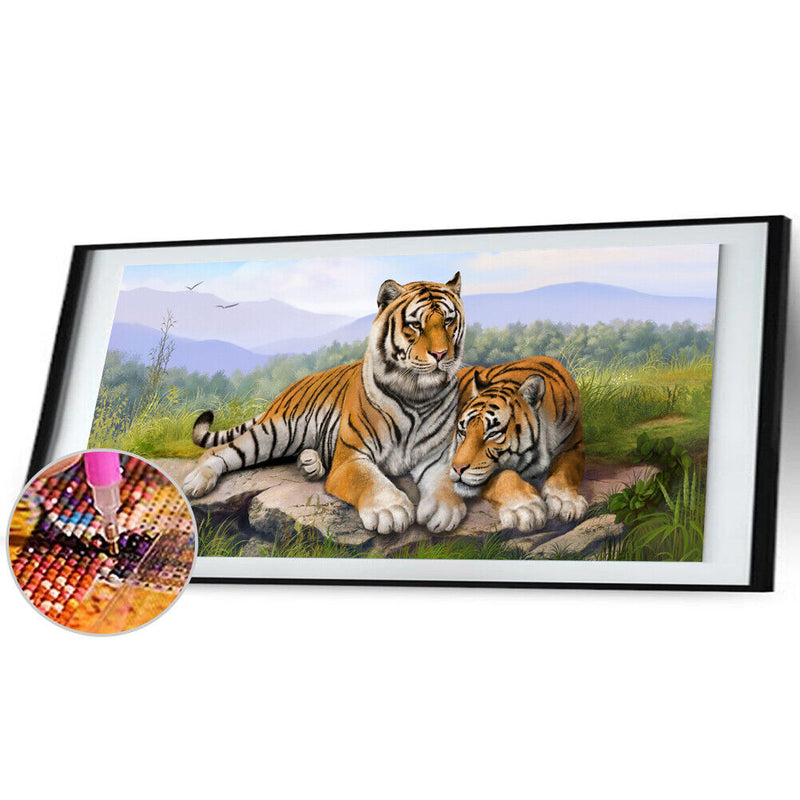 5D DIY Diamond Painting Full Round Drill Tigers Picture of Rhinestone