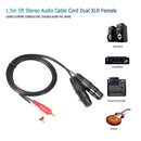 HiFi 2RCA Male to 2XLR Female Audio Cable Dual XLR Female to Dual RCA Male Wire