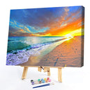 Painting By Numbers Kit DIY Quiet Seaside Hand Painted Canvas Oil Art Picture