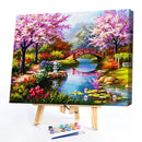 DIY Paint By Number Kit Small Bridge Flowing Water No Frame for Home Decor